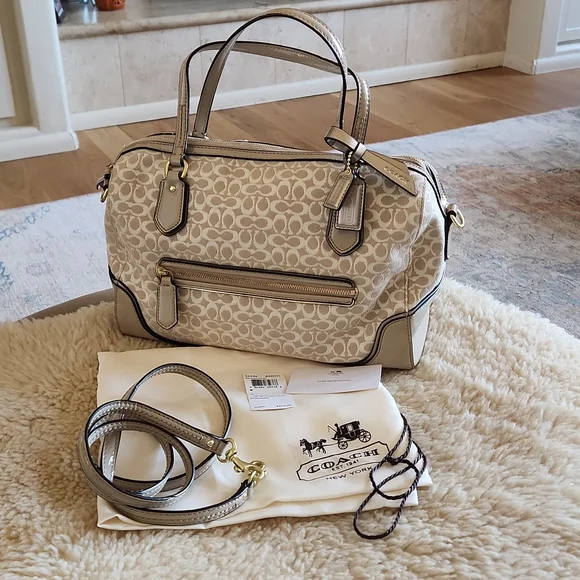 Coach Bags Nwt Coach Pop Signature East West Satchel Bag Poshmark